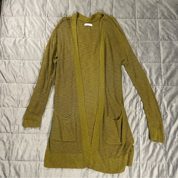 Sonoma Green Open Front Cardigan Sweater with Pockets | Size Medium - Picture 1 of 7